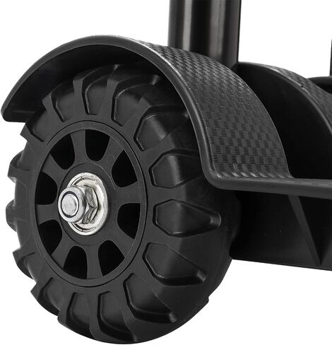 SINJEUN Black Folding Luggage Cart, 88 Lbs 40 KG Heavy Duty Folding 4 Wheels Hand Truck, Portable Fold Up Dolly with Bungee Cord and Backpack, Solid Construction Utility Cart in Saudi Arabia