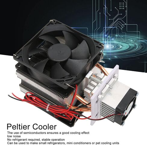 Peltier Cooler Kit, 12V 10A Semiconductor Refrigeration Cooler Fan DIY Kit, Thermoelectric Peltier Cooling System for Mini Refrigerator, Aluminium Alloy, Easy to Use in Saudi Arabia