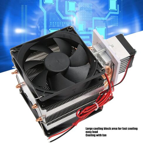 Peltier Cooler Kit, 12V 10A Semiconductor Refrigeration Cooler Fan DIY Kit, Thermoelectric Peltier Cooling System for Mini Refrigerator, Aluminium Alloy, Easy to Use in Saudi Arabia