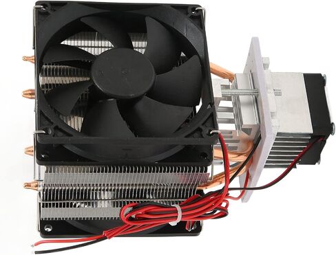 Peltier Cooler Kit, 12V 10A Semiconductor Refrigeration Cooler Fan DIY Kit, Thermoelectric Peltier Cooling System for Mini Refrigerator, Aluminium Alloy, Easy to Use in Saudi Arabia