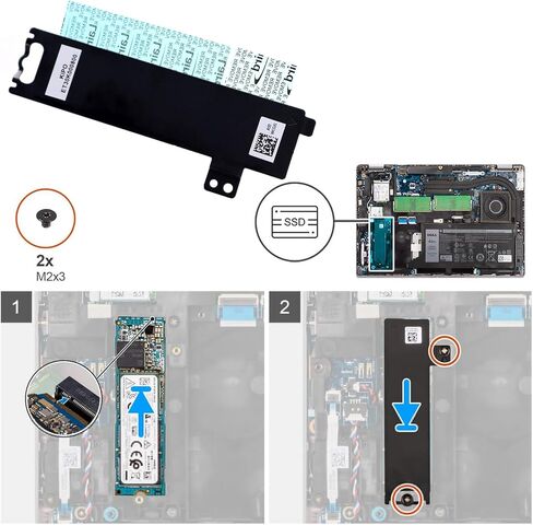 Deal4GO M.2 2280 SSD المبرد النحاسي الحراري الدرع WCGJG 0WCGJG بديل لـ Dell Latitude 5420 5421 5424 5430 5431 in Kuwait