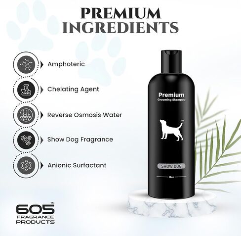 605Products - Natural Dog Shampoo for Itchy and Sensitive Skin, Puppy Shampoo and Odor Eliminator for Smelly Dogs and Puppies, Pet Shampoo and Deodorizer - Dog Bath Supplies (Show Dog, 2 Pack) in Saudi Arabia
