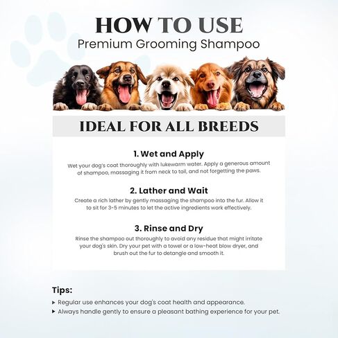 605Products - Natural Dog Shampoo for Itchy and Sensitive Skin, Puppy Shampoo and Odor Eliminator for Smelly Dogs and Puppies, Pet Shampoo and Deodorizer - Dog Bath Supplies (Show Dog, 2 Pack) in Saudi Arabia