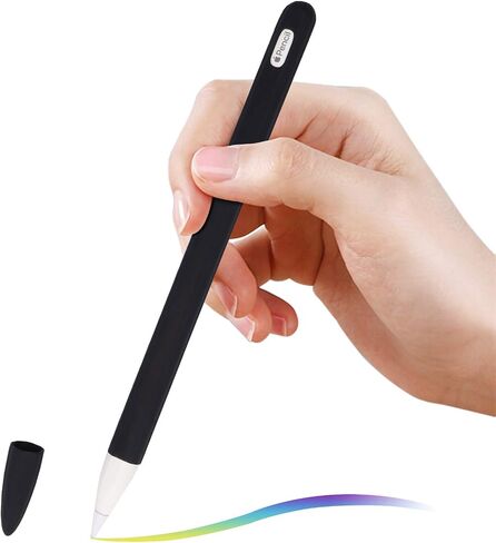 ProCase Soft Silicone Case for Apple Pencil 2nd Generation, Protective Sleeve Holder Grip and Nib Cover Accessories Kit Compatible with Apple Pencil 2nd Gen, iPad Pro 12.9 Inch / 11 Inch -Black in Saudi Arabia