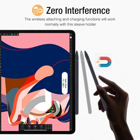ProCase Soft Silicone Case for Apple Pencil 2nd Generation, Protective Sleeve Holder Grip and Nib Cover Accessories Kit Compatible with Apple Pencil 2nd Gen, iPad Pro 12.9 Inch / 11 Inch -Black in Saudi Arabia