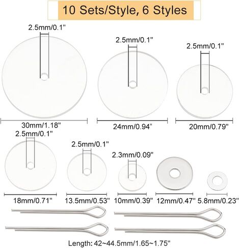 PH PandaHall 60 Sets Cotter Pin Joints 6 Sizes Teddy Bear Joint Craft Joints Body Joints Plastic Safety Joints Movable Engage Bolt Rotatable Joints Limbs and Head Joints for Teddy Bear Crochet Making in Saudi Arabia