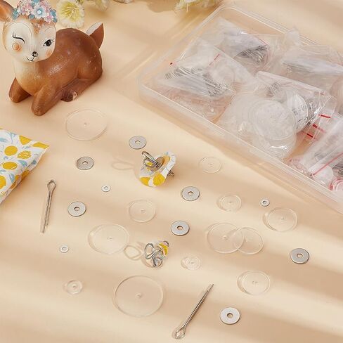 PH PandaHall 60 Sets Cotter Pin Joints 6 Sizes Teddy Bear Joint Craft Joints Body Joints Plastic Safety Joints Movable Engage Bolt Rotatable Joints Limbs and Head Joints for Teddy Bear Crochet Making in Saudi Arabia