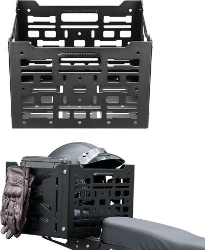 KEMIMOTO Aluminum MOLLE Crate Folding Storage Basket Compatible with Our Rear Rack for Super73 S and Z Series, Grom, Dirt Bike, etc in Saudi Arabia