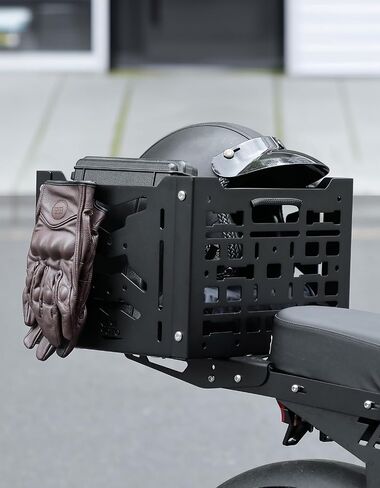 KEMIMOTO Aluminum MOLLE Crate Folding Storage Basket Compatible with Our Rear Rack for Super73 S and Z Series, Grom, Dirt Bike, etc in Saudi Arabia