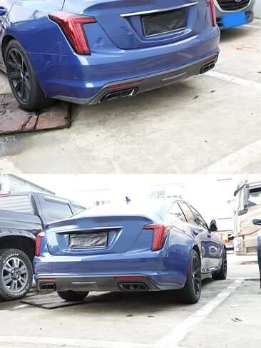 حافة أنبوب الذيل متوافقة مع كاديلاك CT4 كاديلاك CT5 2020-2023 الفولاذ المقاوم للصدأ للسيارة غطاء كاتم صوت العادم الخارجي غطاء المصد الخلفي غطاء أنبوب العادم غطاء تزيين الملحقات (أسود لامع) in Kuwait