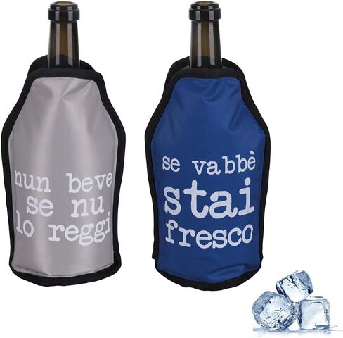 كيس النبيذ المثلج، مبرد النبيذ، ثلاجة مبرد النبيذ، ثلاجة النبيذ، مبرد مبرد زجاجة النبيذ للشمبانيا الحمراء البيضاء أو المتلألئة. حامل تبريد جل قائم بذاته in Kuwait