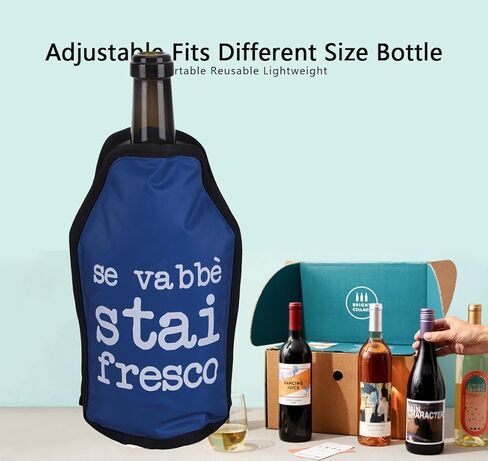 كيس النبيذ المثلج، مبرد النبيذ، ثلاجة مبرد النبيذ، ثلاجة النبيذ، مبرد مبرد زجاجة النبيذ للشمبانيا الحمراء البيضاء أو المتلألئة. حامل تبريد جل قائم بذاته in Kuwait