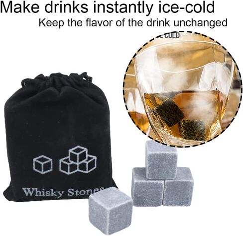 9 Pcs Whiskey Stones Reusable Chilling Stones Portable Bourbon Stones for Whisky Gin Wine Vodka Juice in Saudi Arabia