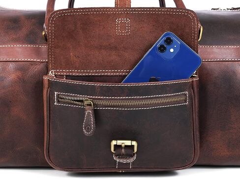 مجموعة حقيبة من القماش الخشن مقاس 20 بوصة وحقيبة أدوات الزينة للرجال والنساء باللون البني لعيد الميلاد in Kuwait