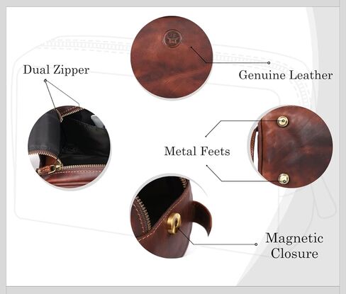 مجموعة حقيبة من القماش الخشن مقاس 20 بوصة وحقيبة أدوات الزينة للرجال والنساء باللون البني لعيد الميلاد in Kuwait