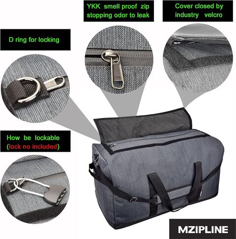 MZIPLINE Smell Proof Duffle Bag,130L Foldable Travel Duffel Bag Large Scent Odor Proof Sport Gym Overnight Weekender Bag,Big Capacity Smell Proof Stash Travel Duffel Bag With Carbon Lining in Saudi Arabia