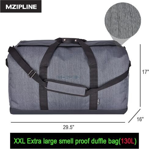 MZIPLINE Smell Proof Duffle Bag,130L Foldable Travel Duffel Bag Large Scent Odor Proof Sport Gym Overnight Weekender Bag,Big Capacity Smell Proof Stash Travel Duffel Bag With Carbon Lining in Saudi Arabia
