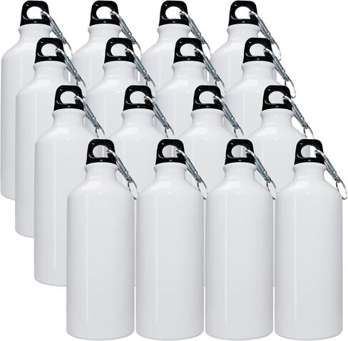 DSRTE 16 Pack Sublimation Water Bottle Blanks, 20oz Sublimation Aluminum White Sport Water Bottle Blanks for Heat Press (600ml) in Saudi Arabia