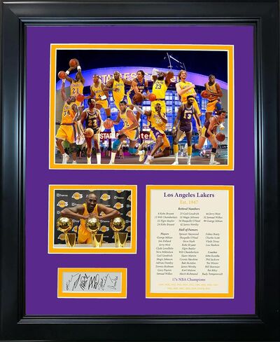Framed Los Angeles Lakers All-Time Greats Facsimile Laser Engraved Signature Auto 11"x14" Basketball Photo Sig Collage in Saudi Arabia