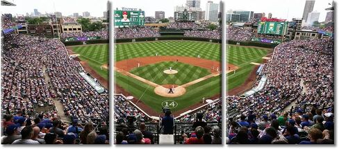 TUMOVO Wall Art Sports Stadium Canvas Wall Art Wrigley Field in Chicago Paintings Chicago Prints on Canvas Modern Artwork Pictures for Living Room Bedroom Wall Decor Giclee Framed Ready to Hang in Saudi Arabia