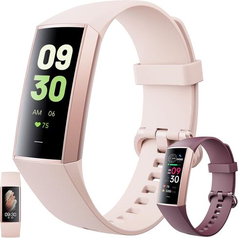 ساعة ذكية AMOLED مقاس 1.1 بوصة لتتبع اللياقة البدنية مع مراقب معدل ضربات القلب، عداد الخطوات، مراقب النوم، تتبع السعرات الحرارية، متتبع النشاط IP68 المقاوم للماء لأجهزة Android iPhones النساء والرجال in Kuwait