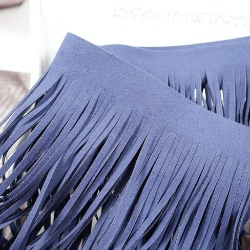 3 Yards 6 Inch Faux Leather Fringe Trim for DIY Sewing Craft Garment Hem Accessories Handbag Embellishment Decoration (Black) in Kuwait