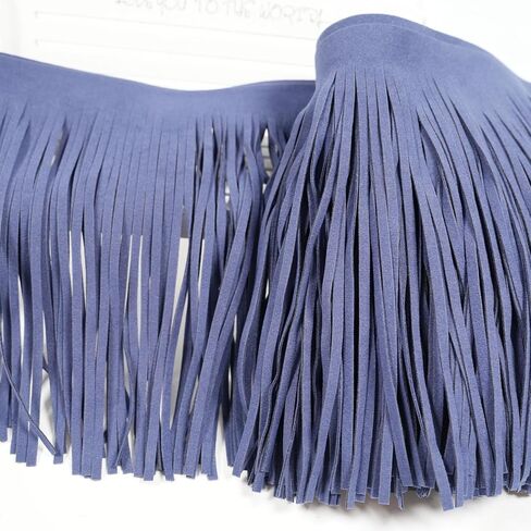 3 Yards 6 Inch Faux Leather Fringe Trim for DIY Sewing Craft Garment Hem Accessories Handbag Embellishment Decoration (Black) in Kuwait