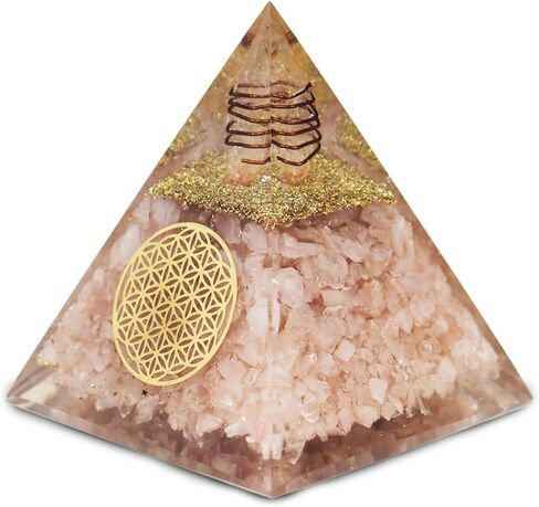 هرم أورجونيت من العقيق الأحمر، كريستال شفاء، هرم من الأحجار الكريمة الكريستالية من الملكيت للتأمل والتحفيز والإيجابية - مصنوع يدويًا في الهند in Kuwait