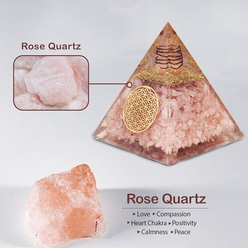 هرم أورجونيت من العقيق الأحمر، كريستال شفاء، هرم من الأحجار الكريمة الكريستالية من الملكيت للتأمل والتحفيز والإيجابية - مصنوع يدويًا في الهند in Kuwait
