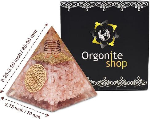 هرم أورجونيت من العقيق الأحمر، كريستال شفاء، هرم من الأحجار الكريمة الكريستالية من الملكيت للتأمل والتحفيز والإيجابية - مصنوع يدويًا في الهند in Kuwait
