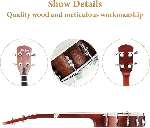 JinQu 5 String Banjo 26 بوصة، رأس طبلة ريمو، لوحة خلفية خشبية سابيلي مع مجموعة للمبتدئين، اختيار معدني * 3، اختيار * 3، سرج، خيط احتياطي، موالف، مفتاح طبل قابل للتعديل، حقيبة حمل مريحة؛ (طبيعي) in Kuwait