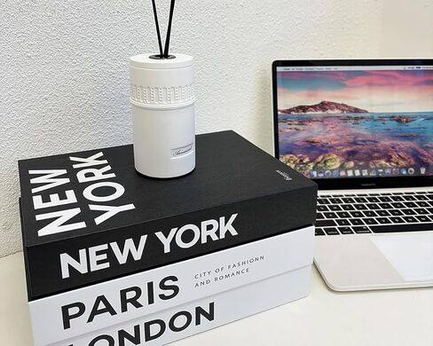 مجموعة Gonoce مكونة من 3 كتب مزخرفة لديكور المنزل، وكتب مزيفة للديكور مع صندوق تخزين لطاولة القهوة/الأرفف، صندوق كتب مزيف على الموضة الحديثة (أسود وأبيض) (3) in Kuwait