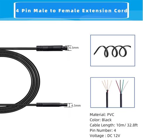 Epronic 2.5mm to 4Pin Dash Cam Cable (9M/31Ft 4PIN), Car Rear View Camera Extension Cord for Dash Cam Carplay Screen Plug and Play Replacement Cable… in Saudi Arabia