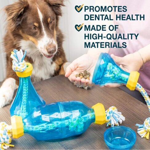 لعبة أحجية وحبل للكلاب من OurPet (6 بوصات)، لعبة زجاجة علاج الذكاء للكلاب الصغيرة، التحفيز الذهني، صحة الأسنان، التغذية البطيئة in Kuwait