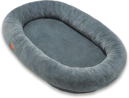 Human Dog Bed Adult Dog Bed Bean Bag Bed for Adults Giant Dog Bed Pet Beds for Large Dogs with Washable Faux Fur Cover Fluffy Dog Beanbeds(Grey) in Saudi Arabia