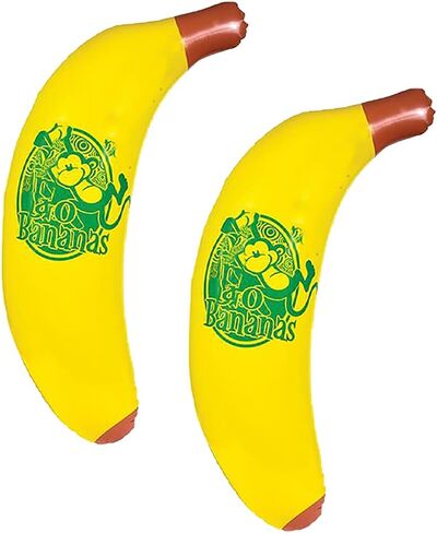 The Dreidel Company Jumbo Banana Inflate, Grand Raffle Prizes, Pool & Beach Activities, Party Decorations, 48" Tall (2-Pack) in Saudi Arabia