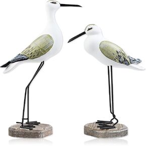 2 Pcs Wooden Seagull Figurine Sea Bird Statue Table Decorations Nautical Coastal Themed Centerpiece Decor for Home Decor Living Room Beach Party Beach Condo Table Display Holiday in Saudi Arabia