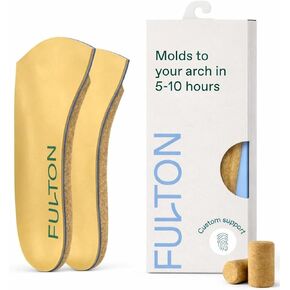 Fulton Custom Molding Cork Shoe Inserts for Men - Pain Relief Orthotic Insoles for All Day Comfort w/Plantar Fasciitis Arch Support - Arch Support Inserts Flat Feet to High Arch (Men's Size 8.5-9) in Saudi Arabia