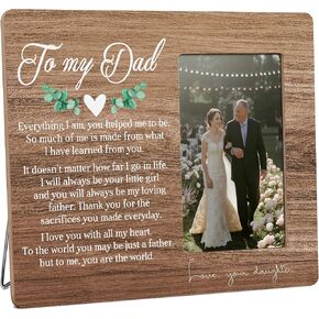 Dad Picture Frame Gifts from Daughter, Father of The Bride Gifts, To My Dad Wooden Picture Frames, 4x6 inch Photo in Saudi Arabia