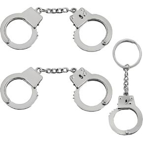 3Pcs Mini Silver Handcuffs Keyring, Metal Holder Keychain Security Potable, Police Gift in Saudi Arabia