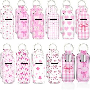 20 Pcs Lipstick Holder Keychain, Chapstick Holder Bulk, Coquette Pink Bow Keychain Charm Backpack Purse Accessories, Pink Party Favors for Women, Chapstick Lipstick Lip Balm Lip Gloss Organizer Sleeve in Saudi Arabia