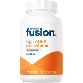 Bariatric Fusion High ADEK Multivitamin Capsule with 45mg Iron | Multi for Duodenal Switch Surgery Patients | Easy to Swallow Vitamin | 270 Capsules | 3 Month Supply in Saudi Arabia
