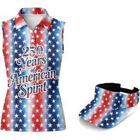 Women's Golf Summer Sets, Quick Dry Sleeveless Golf V-Neck Polo Shirt with Visor Hat 2Pcs Set for Ladies in Saudi Arabia