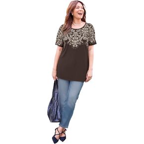 Catherines Women's Plus Size Dolman Sleeve Printed Tunic in Saudi Arabia