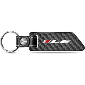 iPick Image for Chevrolet Camaro 1LE Black Real Carbon Fiber Blade Style with Black Leather Strap Key Chain Keychain, Official Licensed in Saudi Arabia