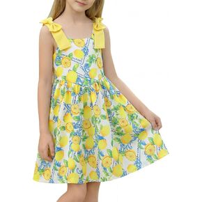 Summer Dresses for Girls Cami Dress Floral Print Kids Cute Casual Ruched Flowy Sundress Party Beach Holiday 4-12Y in Saudi Arabia