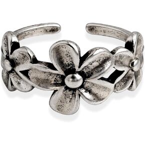 Vintage 925 Silver Flower Open Band Ring Boho Statement Adjustable Rings for Women in Saudi Arabia