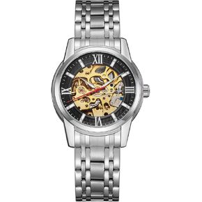Kenneth Scott Men’s Mechanical Casual Watch | Black Dial, Silver Case & Strap, 41mm-K22311-SBSB in Saudi Arabia