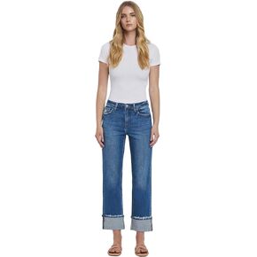 Vervet - High-Rise Cuffed Straight Jeans (27" Inseam) - T6600 - Includes Official Tag in Saudi Arabia