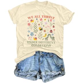 Women's Special Education Teacher Shirt Floral Mental Health Shirt Neurodiversity Tshirt Graphic Short Sleeve Top in Saudi Arabia